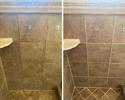 Bathroom Before and After Our New Albany Tile And Grout Cleaners Work