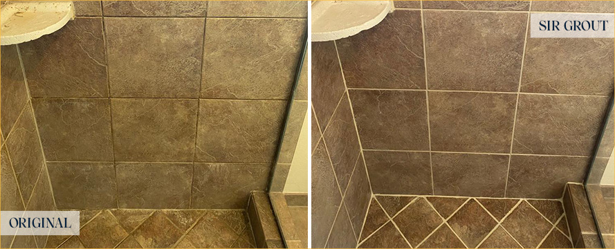 Bathroom Before and After Our New Albany Tile And Grout Cleaners Work