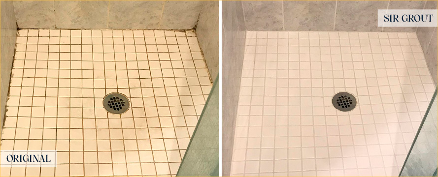 Shower Before and After Our Superb Caulking Services in New Albany, OH