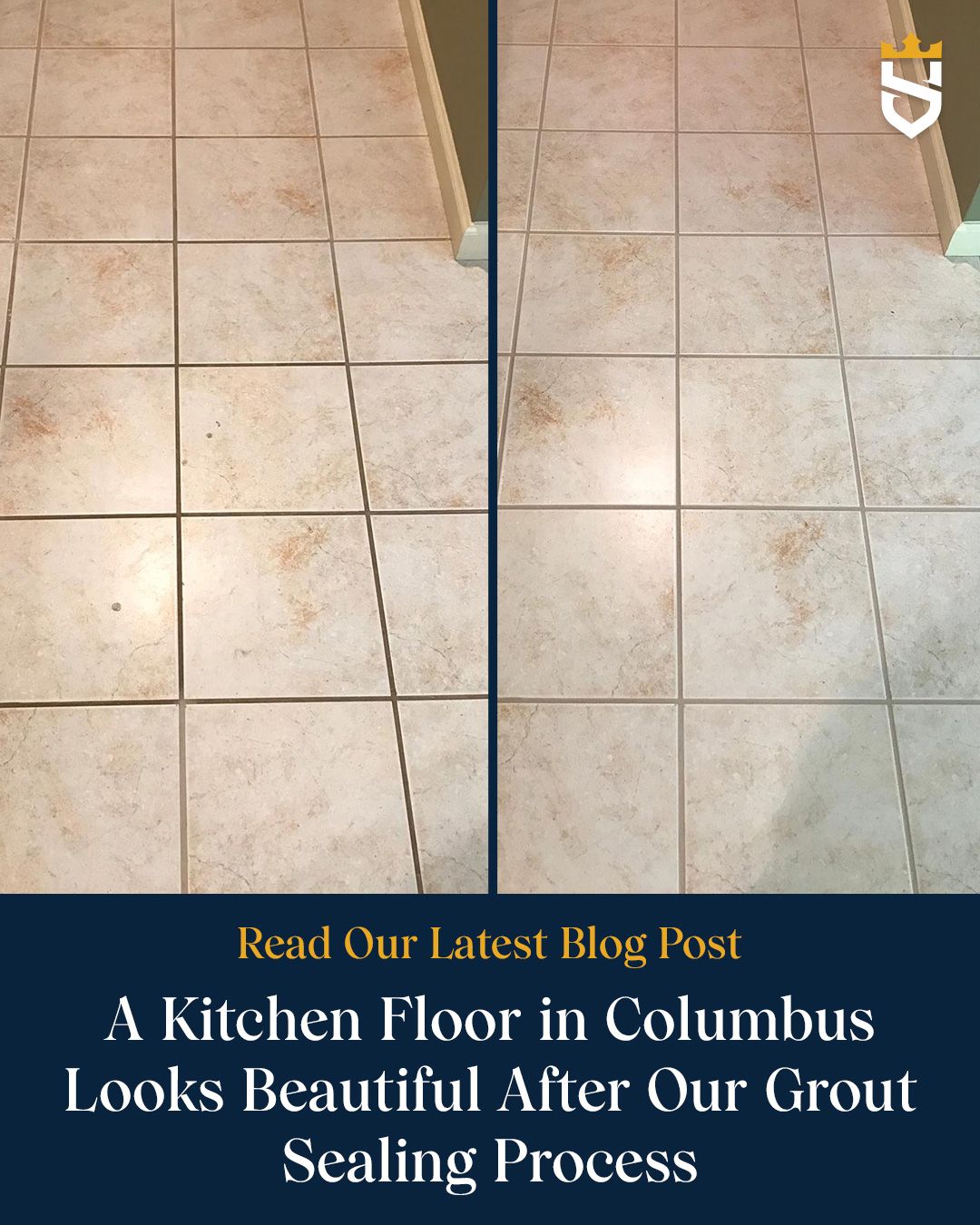 A Kitchen Floor in Columbus Looks Beautiful After Our Grout Sealing Process